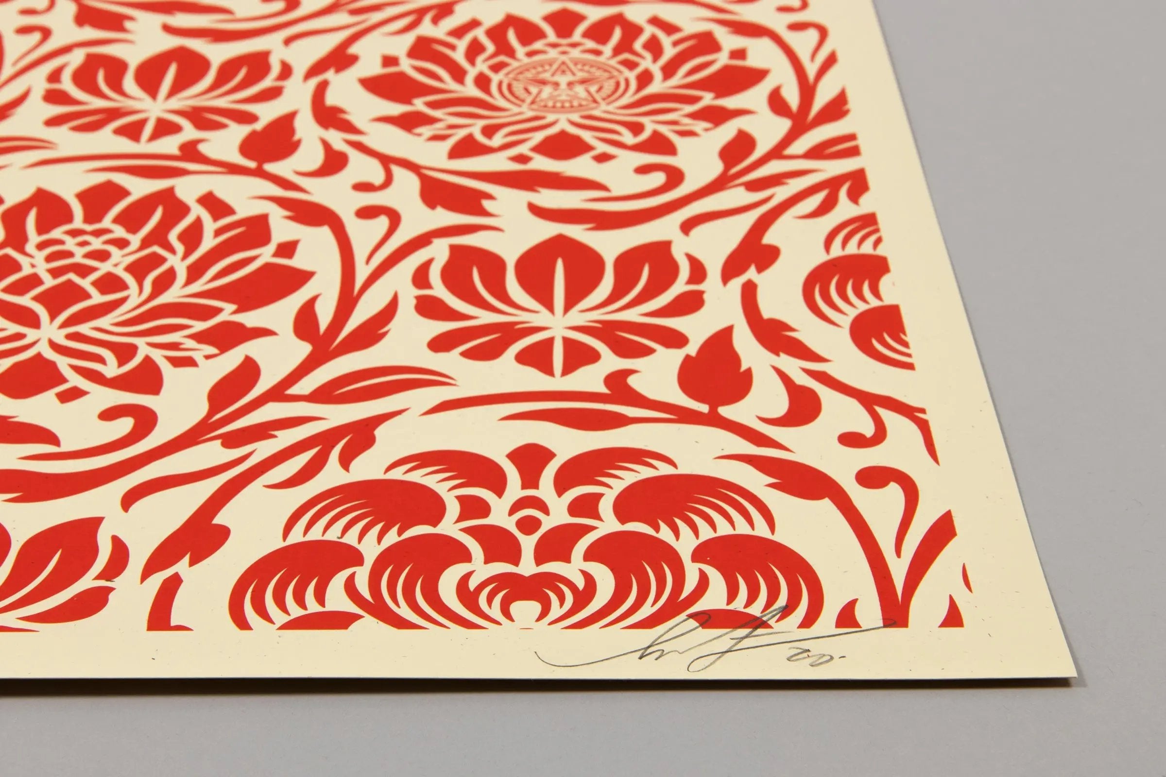Shepard Fairey - Floral Harmony (Red Yin/Yang)